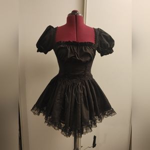 Jeannie Nitro Vintage cute Milkmaid heidi mini corset dress goth S